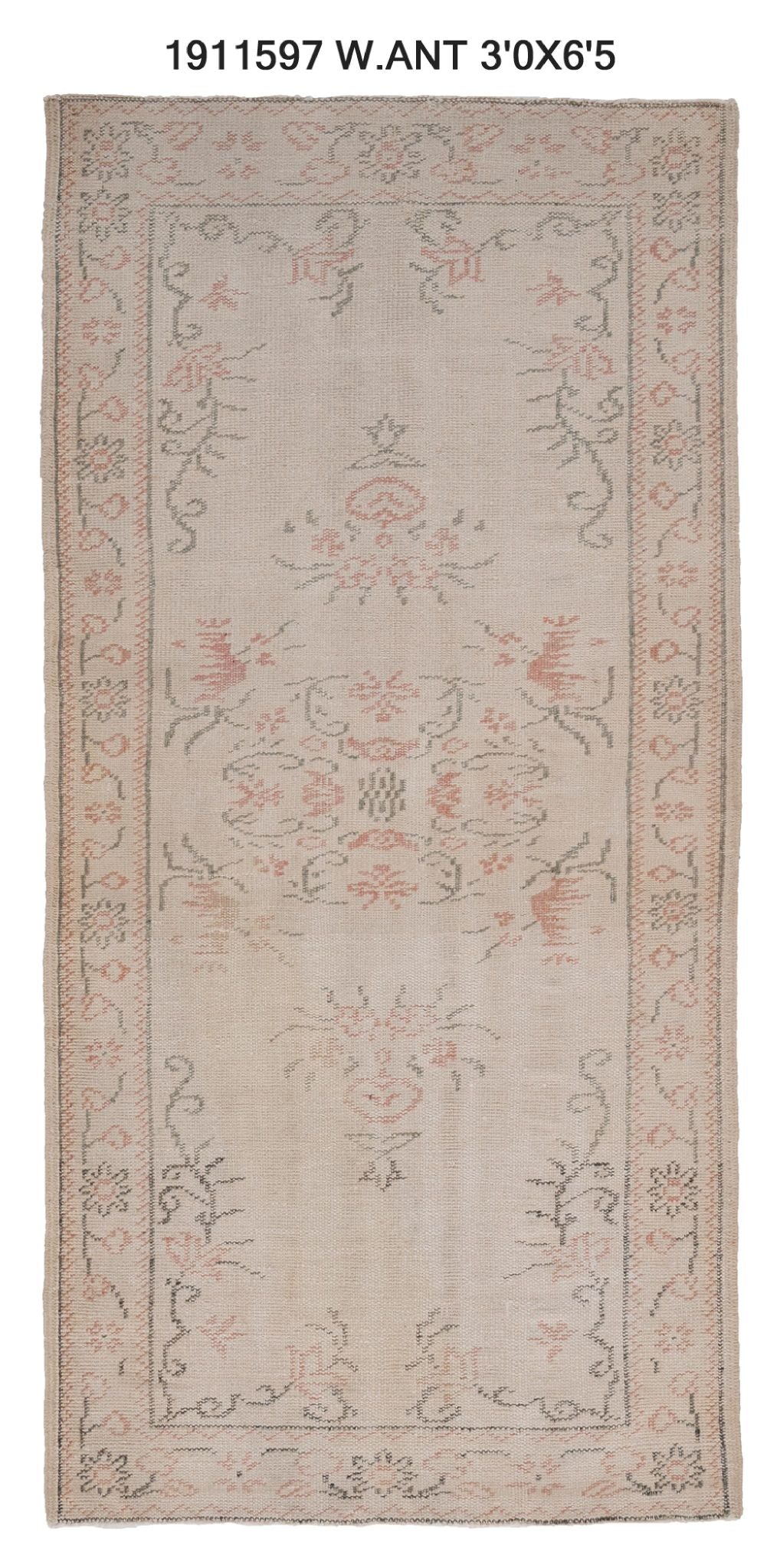 3x6 Old & Vintage Turkish Area Runner Rug