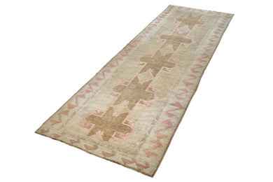 4x13 Green Old & Vintage Turkish Area Rug