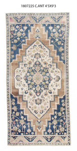 4x9 Old & Vintage Turkish Area Rug