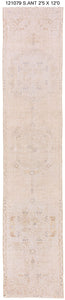3x13 Red Vintage Turkish Runner Rug
