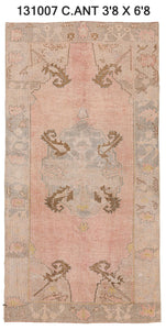 4x7 Red Vintage Turkish Area Rug