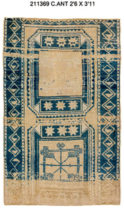 3x4 Old & Vintage Turkish Area Rug