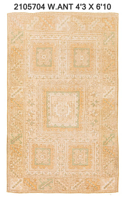 4x7 Old & Vintage Turkish Area Rug