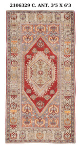 3x6 Old & Vintage Turkish Area Runner Rug