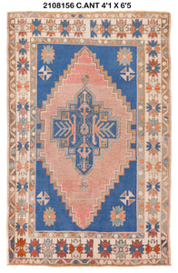 4x6 Old & Vintage Turkish Area Rug
