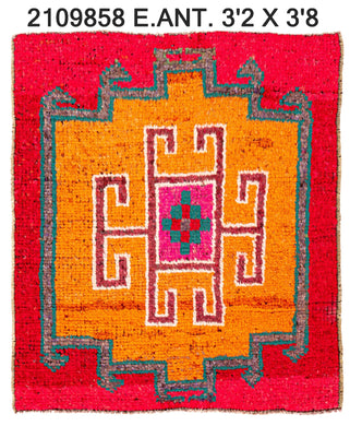 4x4 Old & Vintage Turkish Area Rug