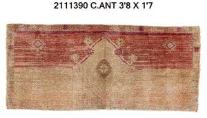 4x2 Old & Vintage Turkish Area Rug