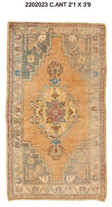 2x4 Old & Vintage Turkish Area Rug