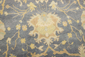 10x14 Blue Modern Oushak Area Rug