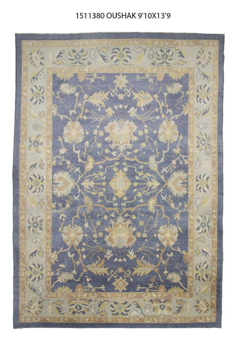 10x14 Blue Modern Oushak Area Rug