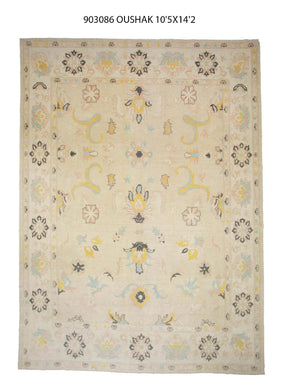 10x14 Light Brown Oushak Area Rug