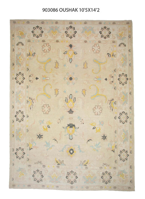 10x14 Light Brown Oushak Area Rug