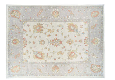 11x14 Beige Oushak Area Rug