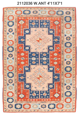 5x7 Old & Vintage Turkish Area Rug
