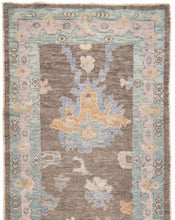 2x12 Colorful Modern Oushak Runner Rug