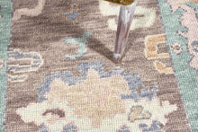 2x12 Colorful Modern Oushak Runner Rug