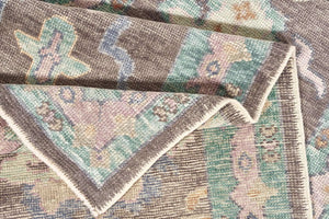 2x12 Colorful Modern Oushak Runner Rug
