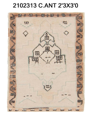 2x3 Old & Vintage Turkish Area Rug