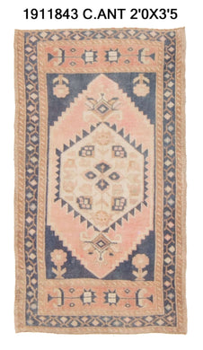 2x3 Old & Vintage Turkish Area Rug