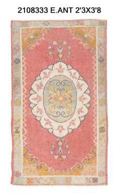 2x4 Old & Vintage Turkish Area Rug