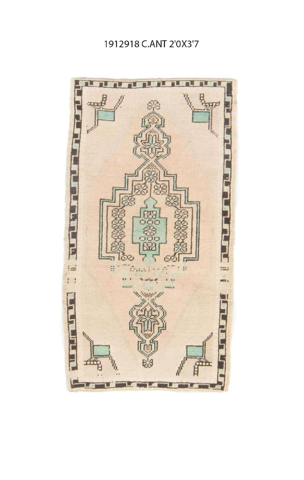 2x4 Old & Vintage Turkish Area Rug