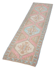 2x9 Colorful Old & Vintage Turkish Runner Rug