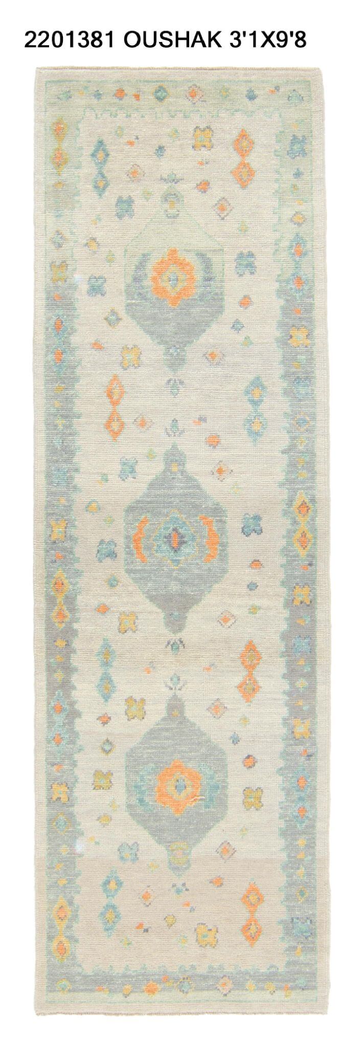 3x10 Modern Oushak Area Runner Rug