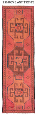 3x10 Old & Vintage Turkish Area Runner Rug