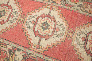 3x10 Red Vintage Turkish Runner Rug
