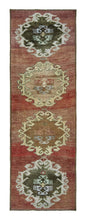 3x11 Colorful Old & Vintage Turkish Runner Rug