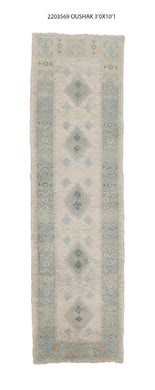 3x11 Modern Oushak Area Runner Rug