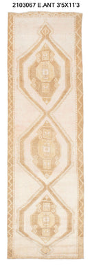 3x11 Old & Vintage Turkish Area Runner Rug