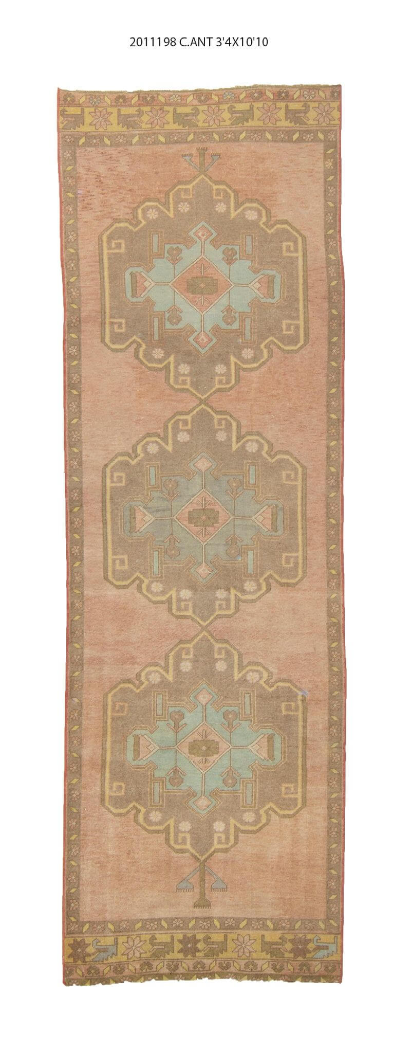 3x11 Old & Vintage Turkish Area Runner Rug
