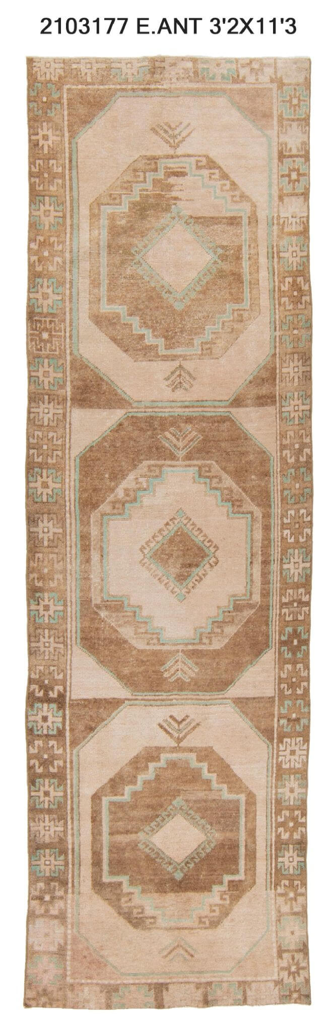 3x11 Old & Vintage Turkish Area Runner Rug
