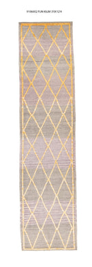 3x12 Modern Fun Kilim Area Runner Rug