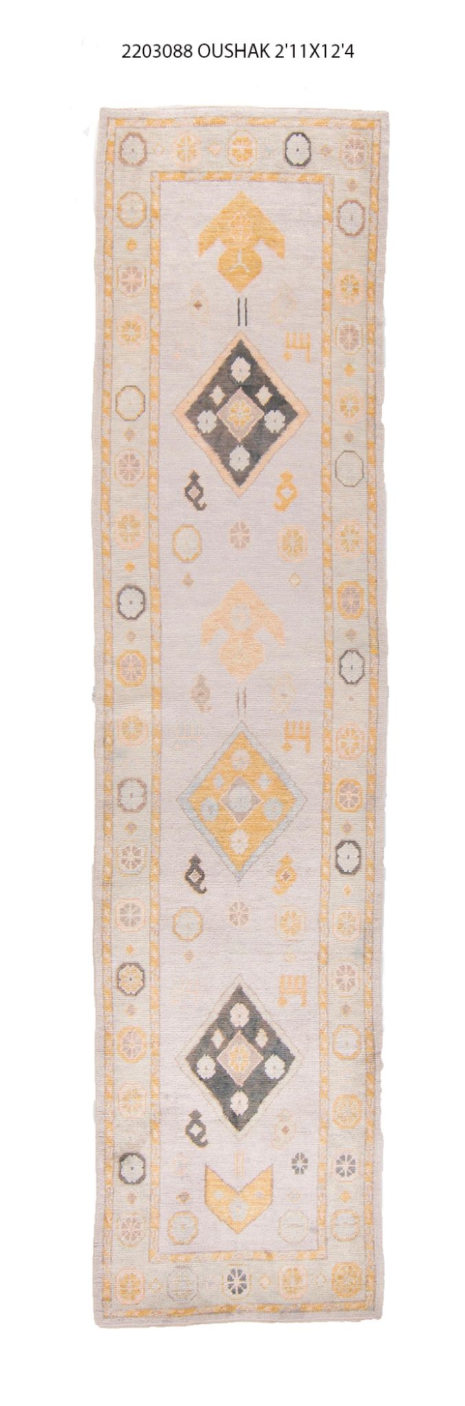 3x12 Modern Oushak Area Runner Rug