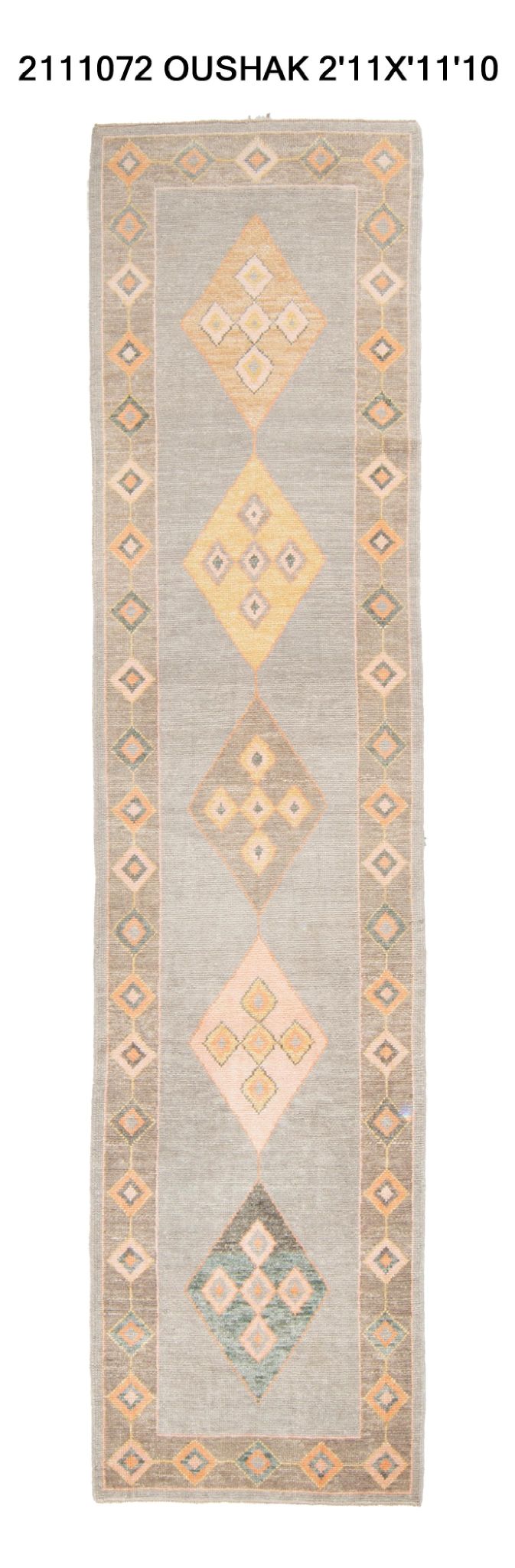 3x12 Modern Oushak Area Runner Rug