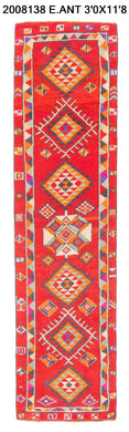3x12 Old & Vintage Turkish Area Runner Rug