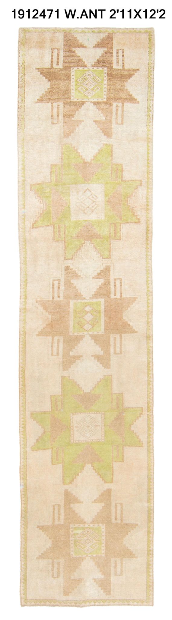 3x12 Old & Vintage Turkish Area Runner Rug