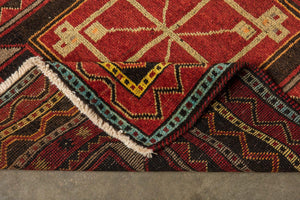 3x12 Red Vintage Turkish Runner Rug