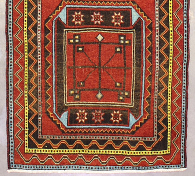 3x12 Red Vintage Turkish Runner Rug