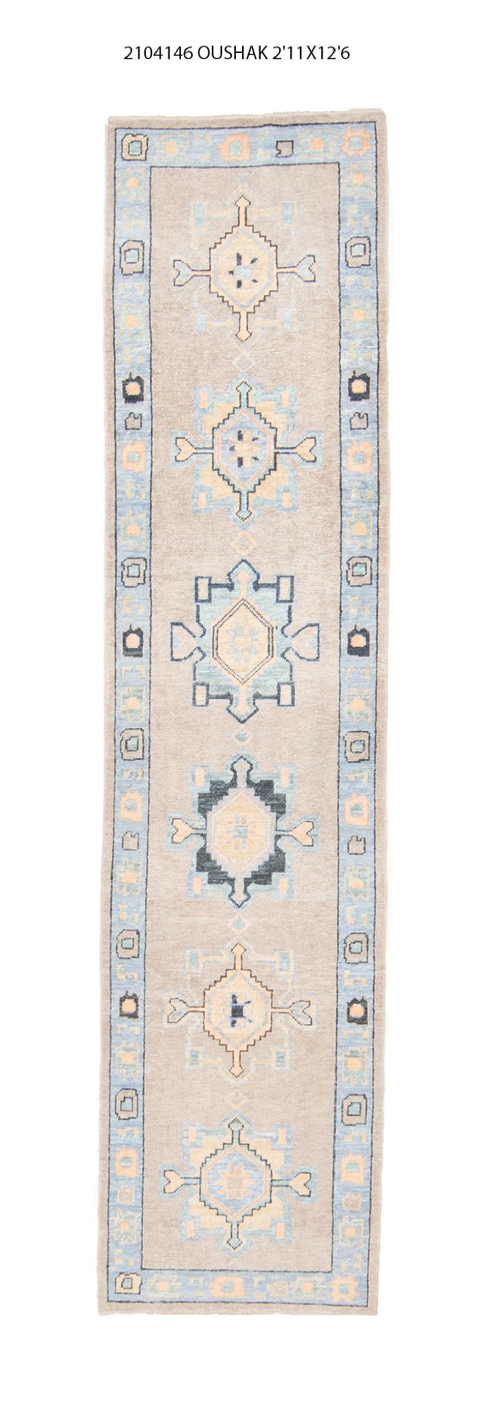 3x13 Modern Oushak Area Runner Rug