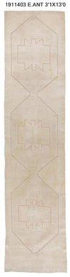 3x13 Old & Vintage Turkish Area Runner Rug