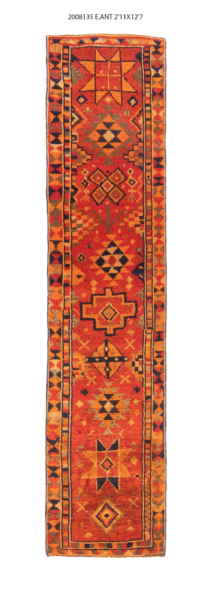 3x13 Old & Vintage Turkish Area Runner Rug