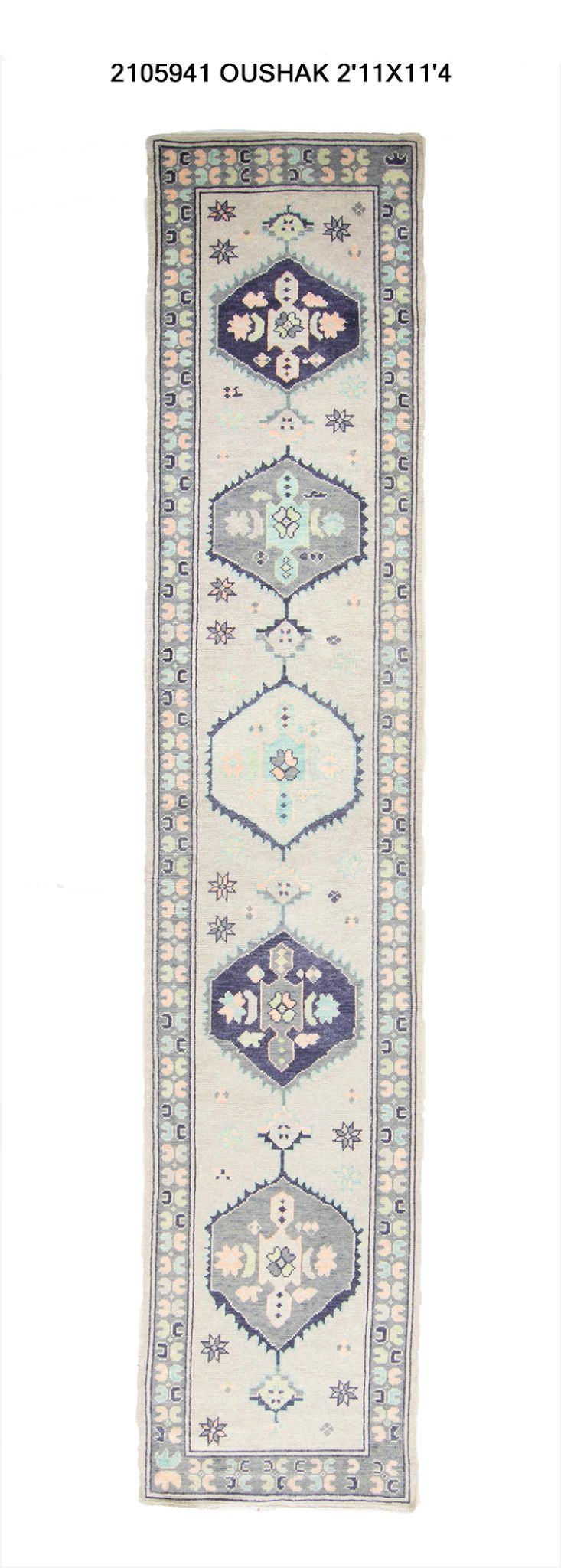 3x14 Modern Oushak Area Runner Rug
