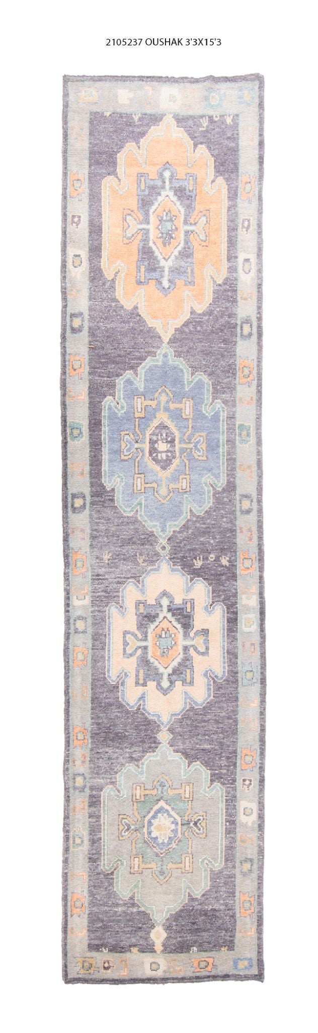 3x15 Modern Oushak Area Runner Rug