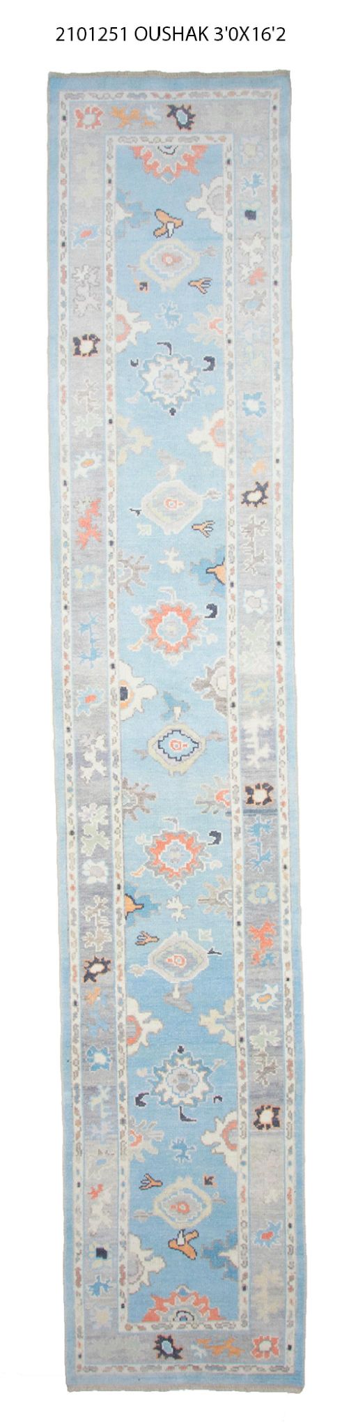 3x16 Modern Oushak Area Runner Rug