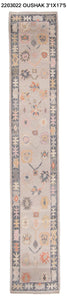 3x17 Modern Oushak Area Runner Rug