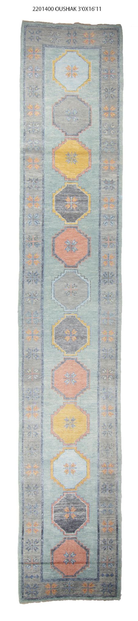 3x17 Modern Oushak Area Runner Rug