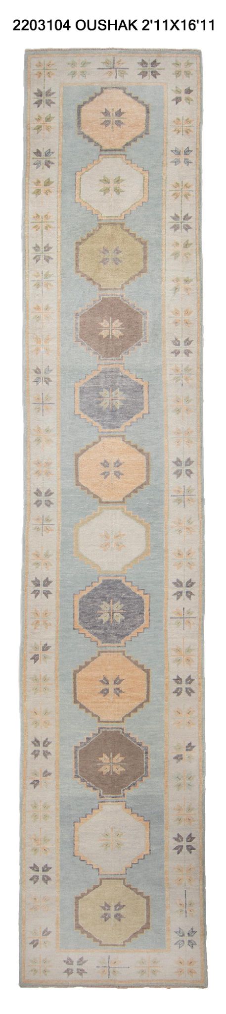 3x17 Modern Oushak Area Runner Rug